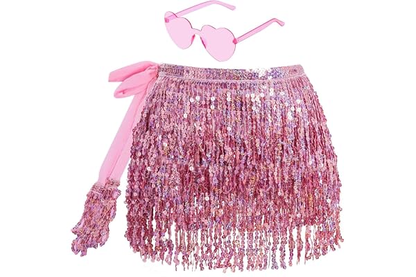 Glitterkjol, damer, franskjol, glitter, med hippie-glasögon, mini, latinkjol, kort, magdans, kostym, rave, kostym för kvinnor, flickor