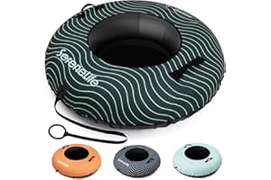 SereneLife Luge Gonflable 100/112/122 cm – Tube de Neige Résistant avec Coque Rigide et Housse Oxford – pour Enfants et Adultes