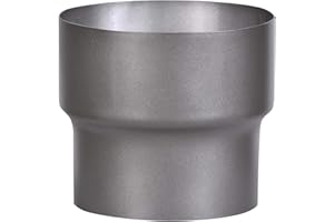 FIREFIX RD150/Ü5 RD150/Ü5-Pieza de transición (extensión) para Tubos de Humo de 2 mm de Grosor, Lacado en Gris Oscuro, Horno de 150 mm a Conector de Pared de 200 mm, Negro