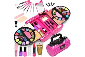 EVACOK Kit de maquillage Pour Enfant - Mallette de maquillage Pour Enfant - Kit de maquillage Pour fille - Cadeau d'anniversaire Pour Halloween, Noël, Anniversaire - Pour Filles DE 4, 5, 6, 7, 8, 9, 10 à 12