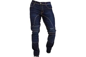 Rider Protec® Men's Motorcycle Jeans Aramid Protective Linning Motorbike Denim Jeans Riding Pants with Removable Armour Biker Trousers for Men