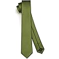 HISDERN Skinny Tie Solid Color 6cm Slim Ties for Men Wedding Classic Formal Business Necktie