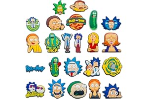 FAMILIO 23 pièces d'accessoires de chaussures de dessin animé un ensemble d'accessoires de chaussures de la série rick et mordy pour la décoration de chaussures artisanat de bricolage