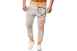 L.gonline Herren Jogginghose lang | Sweat Hose | 100% Baumwolle | gemütliche Sporthose | Rippstrickbündchen | Fitness | Tunnelzug | Trainings-Hose | Enger Beinabschluss | Monte Carlo 592