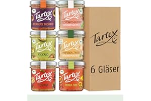 Tartex Bio Brotaufstrich Herzhaft I Veganer Aufstrich I Neuheiten Box I 6 Gläser im Vorteilspack I lecker aufs Brot oder als Dip I 815g
