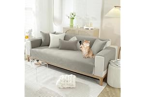 LIVEGO Chenille Sofa Cover, Couch Covers for Dogs,Universal Non-Skid 1/2/3/4 Seater, 2024 New Enhanced L-Shape Solid Heavyweight Sofa Slipcovers Perfect for Living Room