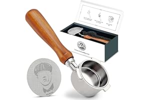 BY ORDER OF THE GRITTY BLENDERS COFFEE ACCESSORY DESIGNS Gritty Blenders - Bottomless Coffee Portafilter 54mm with Compatible Puck Screen and Basket | Compatible with Sage Breville Barista Series 500-880, Barista Express, and More 54mm Models