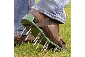 Parkland Garden Lawn Aerator Spike Shoes Manual Aerating Sandals Universal Fit - 2 Adjustable Straps with 13 x 5cm Deep Spikes