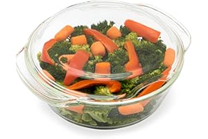 GLASS CONSCIOUS TOCYORIC Microwave Glass Steamer, Microwavable Vegetable Steamer, 100% Glass, Oven Safe Too!