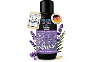 ‎FRESH AURA FRESH AURA Saunaaufguss – Sauna Aufgussmittel mit Lavendel und natürlichen ätherischen Ölen – Sehr ergiebiger und langanhaltender Saunaduft – beruhigend entspannend | Made in Germany (100ml)