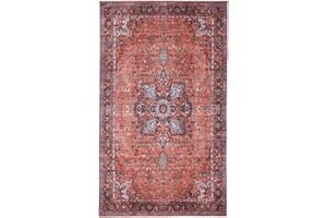 RugVista Georgia Oriental, Tappeto, Tappeti moderni, 500 x 300 cm, Rettangolare, Pelo corto, Lavabile in lavatrice, oeko_tex_100, Rosso/Blu