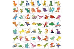 HOWAF Dinosauro Tatuaggi temporanei per Bambini, 96pcs Tatuaggi Finti Temporanei Adesivi Dinosauri Giocattoli Gadget, Regali per Bambini Dinosauro Festa di Compleanno per Ragazze Ragazzi