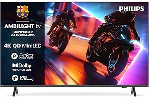 Philips Ambilight 75MLED910 Mini LED 4K Smart TV - 75 Zoll Display mit P5 Perfect Picture Engine Ultra HD, Titan OS, Dolby Vision Und Dolby Atmos Sound