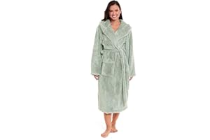 Daisy Dreamer Womens Snuggle Fleece Dressing Gown Robes Extra Long Super Soft Cuddly Velvet Touch Plush Bathrobe Gowns for Ladies
