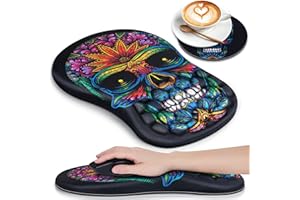 Acezeek Mouse Mat Wrist Support, Mouse Pad, Ergonomic Mouse Mat with Memory Foam, Wrist Rest with Non-Slip, Pain Relief Mousepad&Computer Mouse Mat for Home Office Games