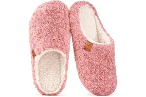 EverFoams Women's Mule Slippers Comfy Warm Shearling Lightweight Breathable Memory Foam Anti-Slip House Shoes