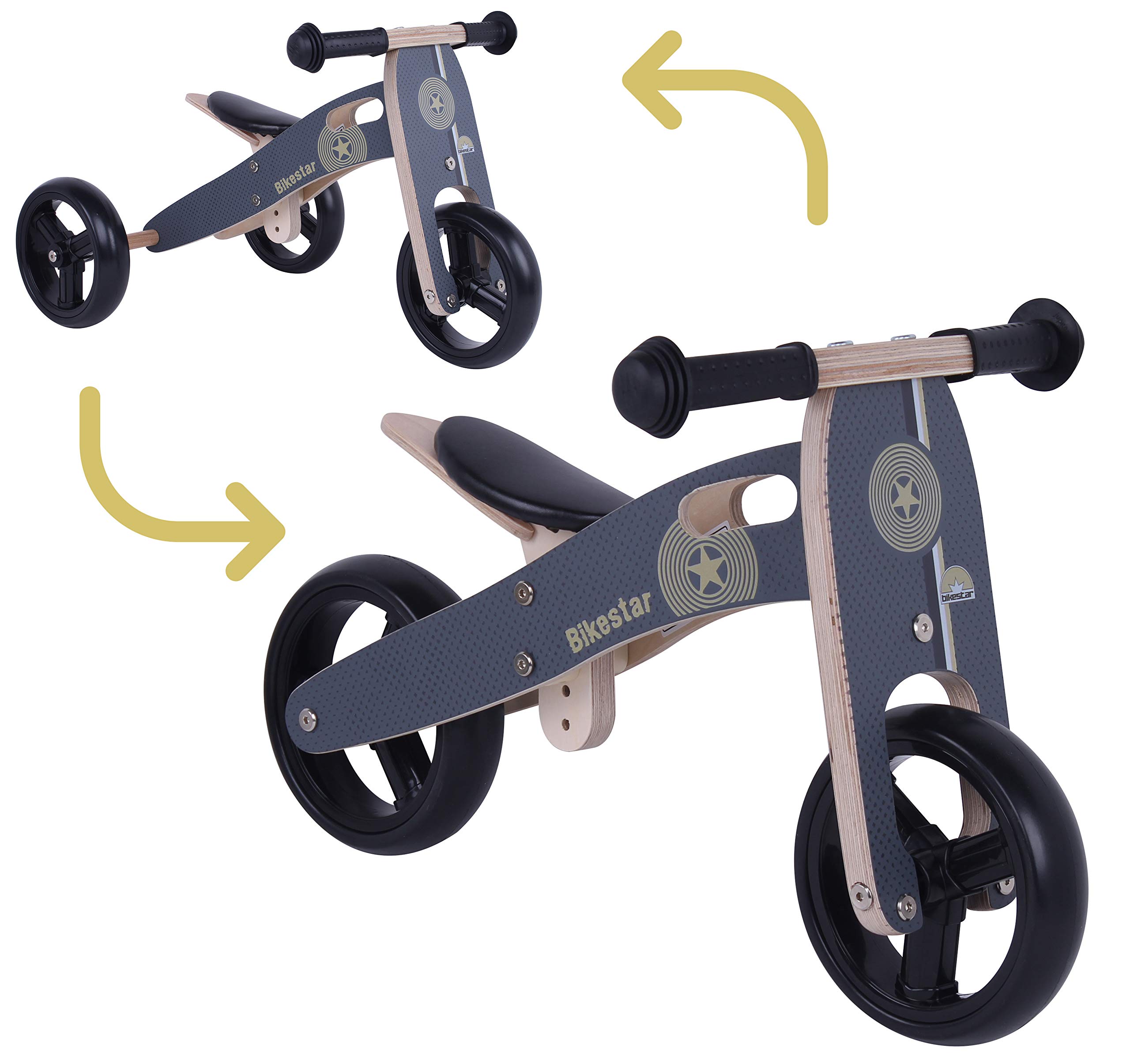 BIKESTAR-Vlo-Draisienne-Enfants-et-Tricycle-en-Bois-pour-Garcons-et-Filles-de-18-Mois--Vlo-sans-pdales-Mini-Combinaison-2-et-3-Roues-volutive-7-Pouces-