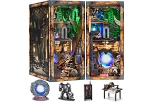 MiniCity Book Nook Kit, miniaturowy domek dla lalek, zestaw książek, drewniane puzzle 3D, podpórka na książki, dekoracja dla młodzieży i dorosłych (Blade and Magic)