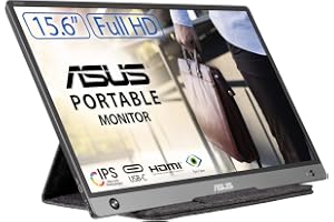 ZenScreen MB16AH – 15,6 tum bärbar USB-skärm – Full HD 1920 x 1080, typ C, Micro HDMI, bilotation, lätt design, smartfod