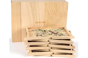 Becko US Wooden Jigsaw Puzzle Sorting Trays - Set of 8, 10.55 x 7.36 Inches Each, Up to 1500 Pieces