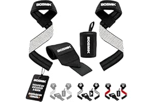 Bosmik Straps Gym Silicona - Muñequeras Gym - Set Correas Levantamiento de Pesas Muñequeras Crossfit - Powerlifting Straps - Regalo Gym - Hombres y Mujeres