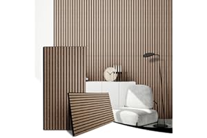 JUWEI DIRECT AKK-STAR Akustikpaneele 2er-Set - 1200 x 600 x 18 mm 1,44 m² Wandpaneele Holz - 3D Wandverkleidung mit Holzoptik für Wohnzimmer & Büro-Schallschutz und Dekoration für Büro, Stu (120CM Walnuss 4#)