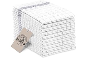 ZOLLNER 10er Set Geschirrtücher Baumwolle in 50x70 cm - super saugstarke und langlebige Küchentücher - waschbar bis 95°C – in grau weiß kariert - Gastronomiequalität - Oeko Tex® Zertifiziert