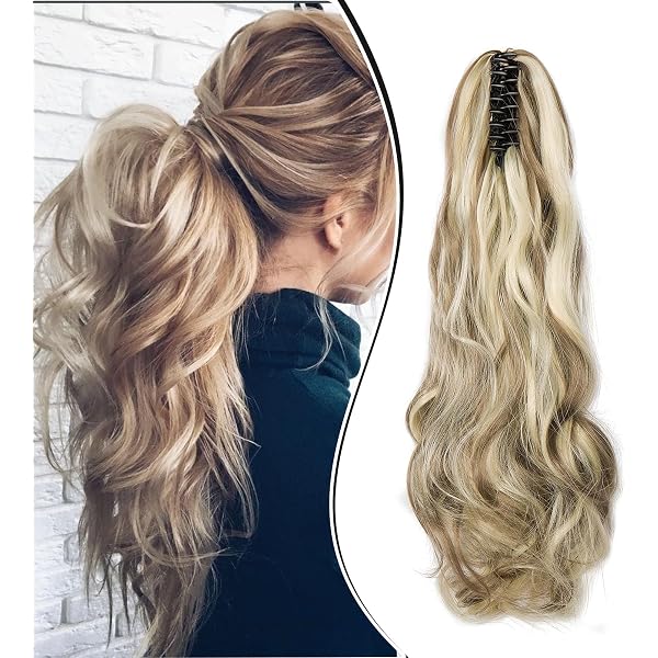 Ponytail Haarverlängerung 66 Cm – Beach Gewellt, Kastanienbraun Mit Goldenen Reflexen, Clip-in