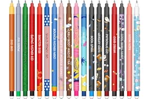 HTGWCG Set di Penne Gel Cancellabili - Natale Erasable Gel Pens Sfera sull'Estremità per Rimuovere l'Inchiostro, Termosensibile, 0,7 mm (Set di 18 penne cancellabili a tema)