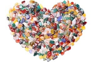 Fitbitop Kristalle Chakra Chips Set Trommelsteine Mini Edelsteine Heilsteine Kristall Steine Vase Füller Terrarium Sand 100g Mini Gemischte Steine