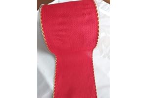 NASTRIFICIO ROSSI SAS NASTRO TELA AIDA 2,5 M VARIANTE NATALE (83 MM, ROSSO/ORO)