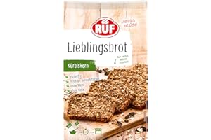 ‎RUF RUF Lieblingsbrot Kürbiskern, Brot-Backmischung, Brotmischung, Brotteig-Mischung, für Brot wie vom Bäcker, glutenfrei, ohne Mehl und Hefe, 1 x 600g