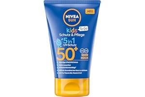 ‎NIVEA SUN NIVEA SUN Kids Schutz & Pflege To Go LSF 50+ Sonnencreme, hoher Sonnenschutz mit Vitamin C & E, schweiß- & extra wasserfeste Sonnenlotion für empfindliche Kinderhaut (50 ml)