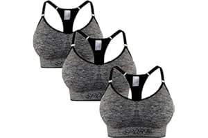 Libella Soutien-Gorge de Sport Femme Push Brassière Femme chinée Excellent Maintien Rembourrée sans Armatures Fitness Brassière Sport Dos croisé 3714