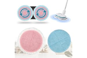Kamanan 6 almohadillas de microfibra para fregona eléctrica, almohadillas de repuesto adecuadas para fregona giratoria, almohadillas de repuesto para fregona (8,66 pulgadas + 9,5 pulgadas)
