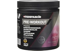Maximuscle Pre-Workout | Sugar-Free Energy and Performance Boosting Sports Drink for Endurance and Recovery | Pink Lemonade, 300g - 16 Servings