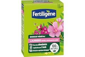 FERTILIGÈNE FERTILIGENE FEGLAU650 - Engrais Végétal Lauriers Roses, Bougainvilliers 650 g - Des fleurs plus abondantes - Seulement 1 application en 3 mois - Jusqu'à 26 plantes - Produit 100% naturel avec zéolite