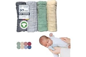 FURORA BABY Flora Furora Muselinas Bebe Algodon 25x25 (Muy Suaves - organico ecologico Gots + Oeko Tex 100 - Barra de Lavado a 60°) Muselinas Bebe pequeñas, Gasas Bebe Recién Nacido, Toallas muselinas Mantas
