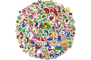 FANCICO Adesivi Mario Bros [100 pezzi] Anime impermeabili per laptop Bottiglia d'acqua Tazza per auto Computer Chitarra Skateboard Bagagli Paraurti bici, Regalo per bambini