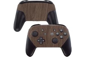 eXtremeRate Coque de Remplacement pour Nintendo Switch Pro Manette, Etui Avant Arrière pour Manette Switch Pro Coque Customisé Manette Pas Inclus en Grain de Bois Manette Pas Inclus