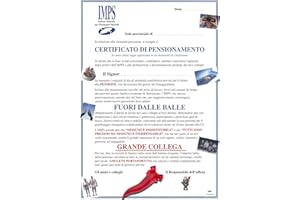 Bombo Certificato di Pensionamento per un amico con cornetto portafortuna