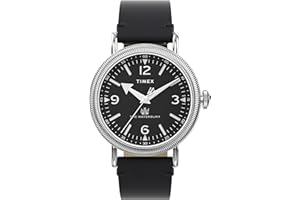 Timex Waterbury zegarek męski 40 mm – czarny skórzany dwuczęściowy pasek szybkiego zakładania, czarna tarcza, koperta ze stali nierdzewnej, TW2W20200
