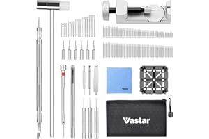 Vastar Watch Repair Tool Kit, Watch Link Removal Tools Kit, Watch Strap Adjustment Tool, Watch Band Strap Pin Remover, for Watch Strap Adjustment with 108pcs Spring Bars/20pcs Watch Pins, Blue
