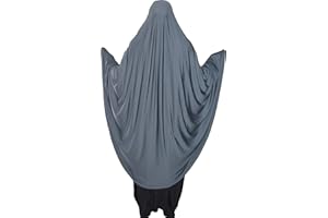 Yaqeen XL Khimar - Juego de oración de una pieza con material elástico de licra