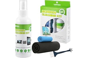 Betron Screen Cleaner for Laptop, Macbook, TV, Monitor, Phone - 100ml Cleaning Spray, Microfibre Cloth
