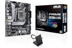 Asus PRIME H510M-A WIFI, Scheda madre Intel H510 (LGA 1200) micro ATX con PCIe 4.0, slot M.2 da 32 Gbps, Intel WiFi 5, Lan Intel 1 Gb, DisplayPort, HDMI, D-Sub, USB 3.2 Gen 1 Type-A, AURA Sync