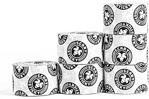 Goat Tape Scary Sticky Premium Athletic Tape, Weightlifting Tape, Thumb Tape for Hook Grip, Sticks with You Through the Toughest Fitness Workouts and Lifts, White/Black, 6 Rolls