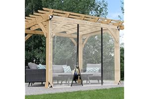 JIwqDY Outdoor Curtains with Zip Door Clear Tarp Heavy Duty PVC Pergola Patio Gazebo Porch Transparent Tarpaulin Side Panels, Customisable (Color : Clear, Size : 3.5x2.5m(11.48x8.2ft))