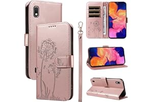 Bravoday Handyhülle für Samsung Galaxy A10 Hülle, Premium PU Lederhülle Klappbar Tasche Klapphülle mit Magnet Kartenfach Standfunktion Schutzhülle für Galaxy A10, Roségold