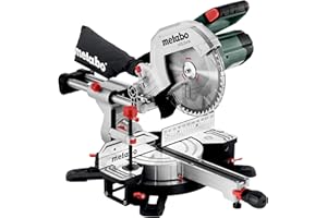 Metabo scie à onglets et à tronçonner KGS 254 M – 613254000 – Avec ligne de coupe de précision (Precision Cut Line), lame de 254 mm et fonction de traction – Câble de 2 m